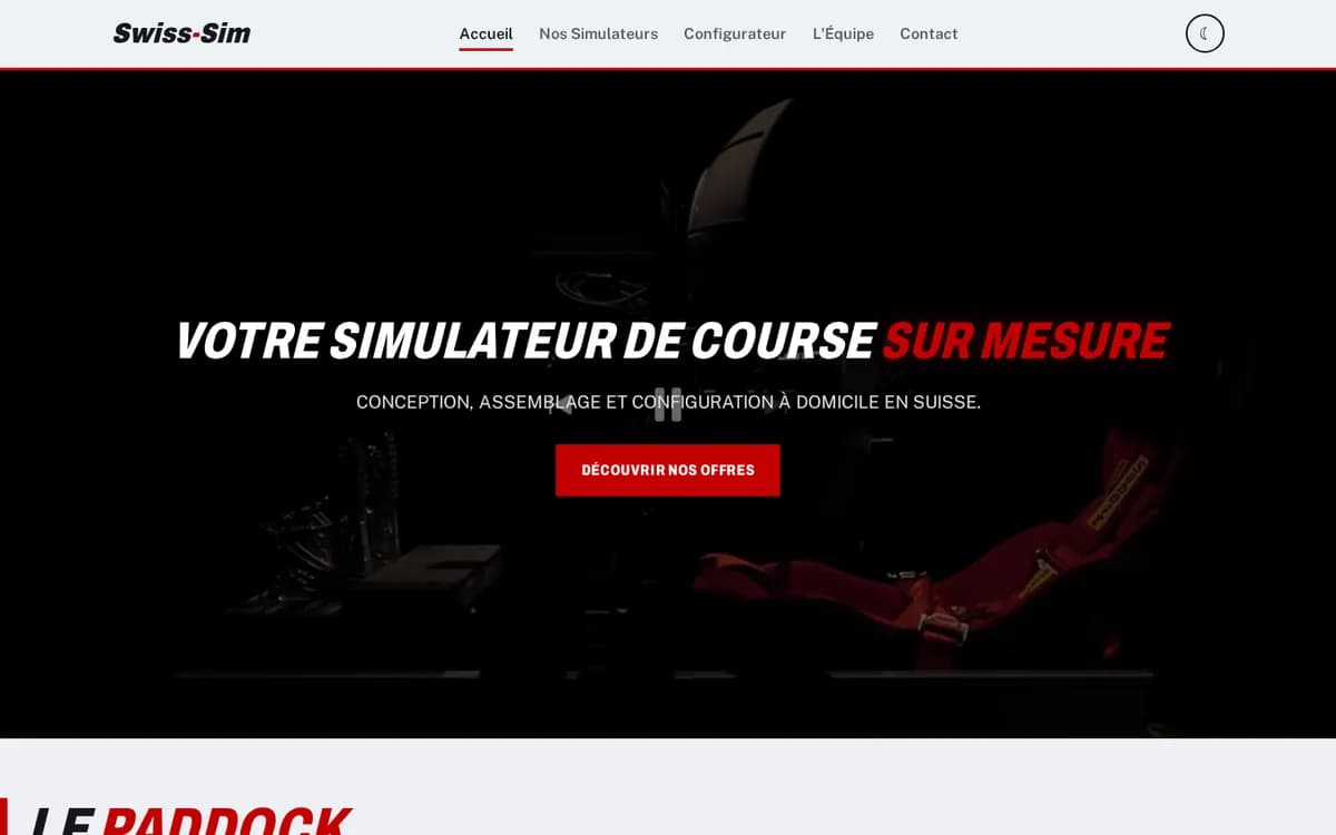 Page d'accueil du site Swiss-SIM